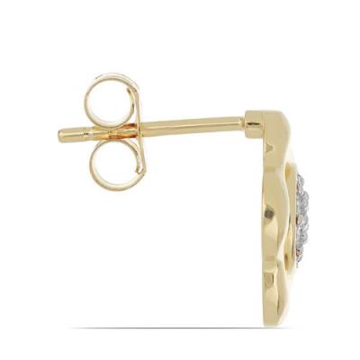 BUY 14K GOLD DIAMOND DOUBLE CUT GEMSTONE EARRINGS 